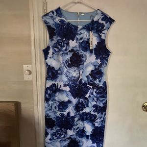 Blue Flower Tahari Dress